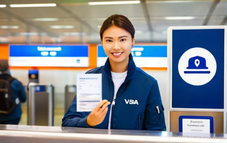 여행 계획 시 유의해야 할 법적 사항 - **Prompt 1: Visa and Entry Requirements Stress**
A young adult traveler, dressed in comfortable ...